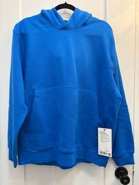 New Mens Lululemon Medium Royal Blue Steady State Pullover Hoodie NWT